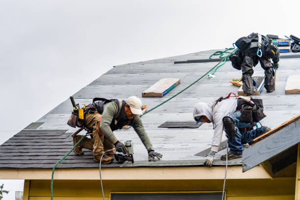 Professional Gutter Installation technician working in Windham, NH